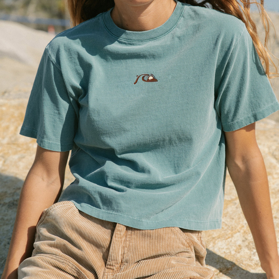 

T-shirt De Surf Décontracté à Imprimé Vintage