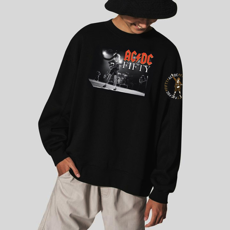 

Acdc Hoodie Oversize 50 Years Of Angus Long Sleeve T-Shirt