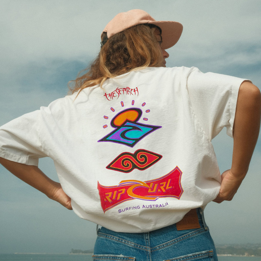 

Lässiges Surf-T-Shirt Mit Vintage-Print