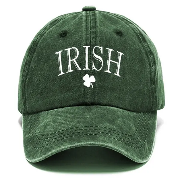 Washed Cotton Sun Hat Vintage Irish St. Patrick's Day Shamrock Lucky Outdoor Casual Cap - Cotosen.com