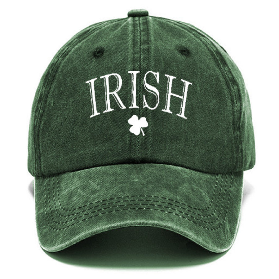 

Chapeau De Soleil En Coton Lavé Vintage Irlandais Pour La Saint-Patrick Shamrock Porte-bonheur Casquette Décontractée Pour L'extérieur