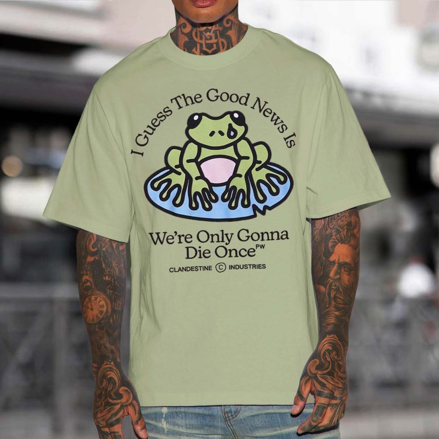 

Camiseta De Gran Tamaño Para Hombre Vintage I Guess The Good News Is We're Only Gonna Die Once Anime Camiseta Casual De Manga Corta