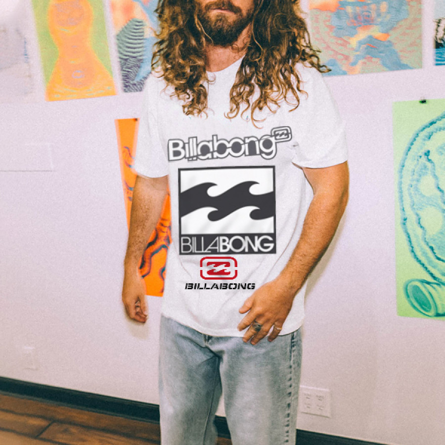 

Мужская футболка с коротким рукавом для серфинга в стиле ретро Billabong Logo Design
