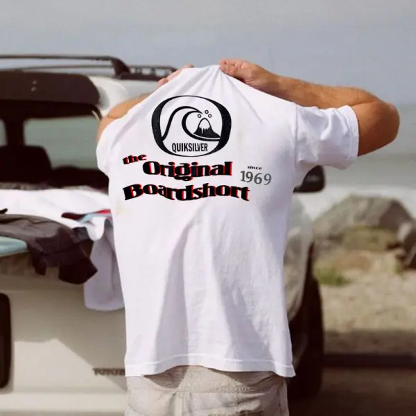 Men's Surf Print Beach Vacation Short Sleeve T-Shirt - Yiyistories.com 