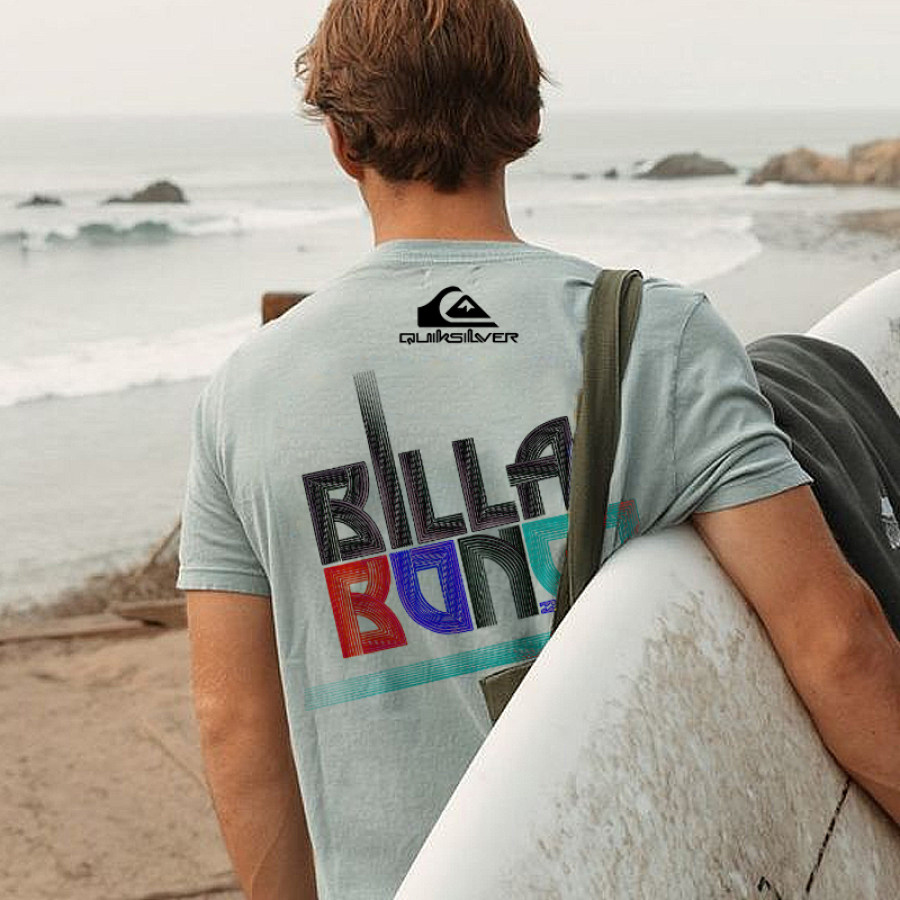 

Herren-T-Shirt Mit Surf-Print Und Strandresort
