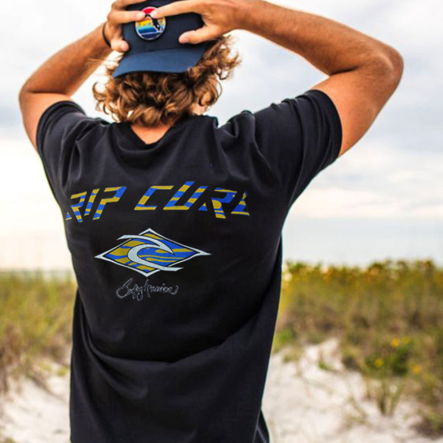 

Camiseta De Manga Corta Para Hombre Con Estampado De Surf Y Vacaciones En La Playa