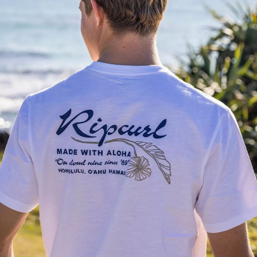 

Camiseta Para Hombre Surf Estampado Floral Hawaii Beach Diario Cuello Redondo Manga Corta Tops