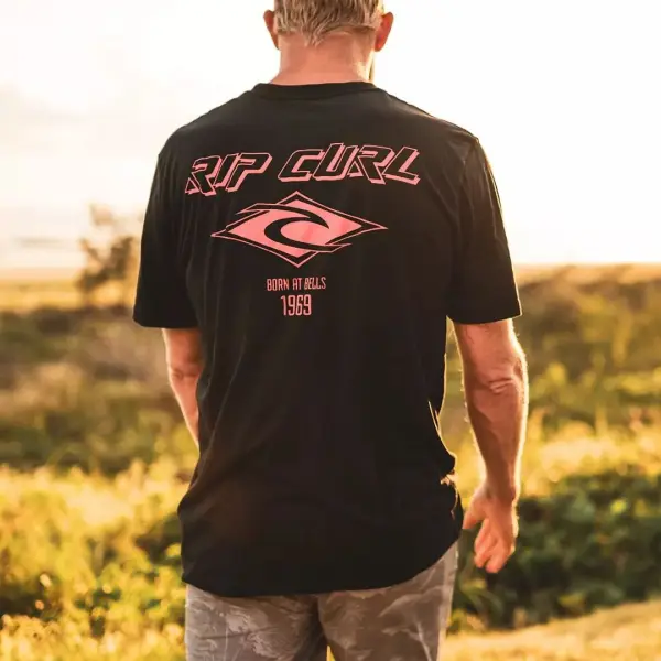Men's T-Shirt Surf Print Beach Daily Round Neck Short Sleeve Tops - Salolist.com 