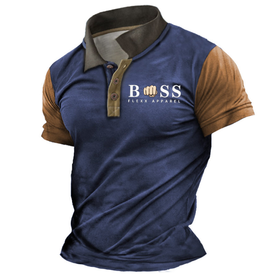 

Camiseta Para Hombre Polo Vintage Boss Estampado Bloques De Color Verano Diario Manga Corta Tops