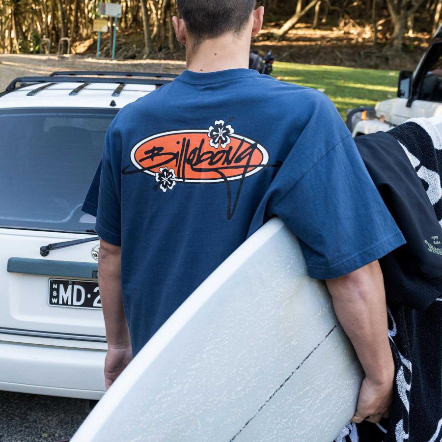 

Men's Oversized T-Shirt Vintage Surf Hibiscus Beach Short Sleeve Casual Tee
