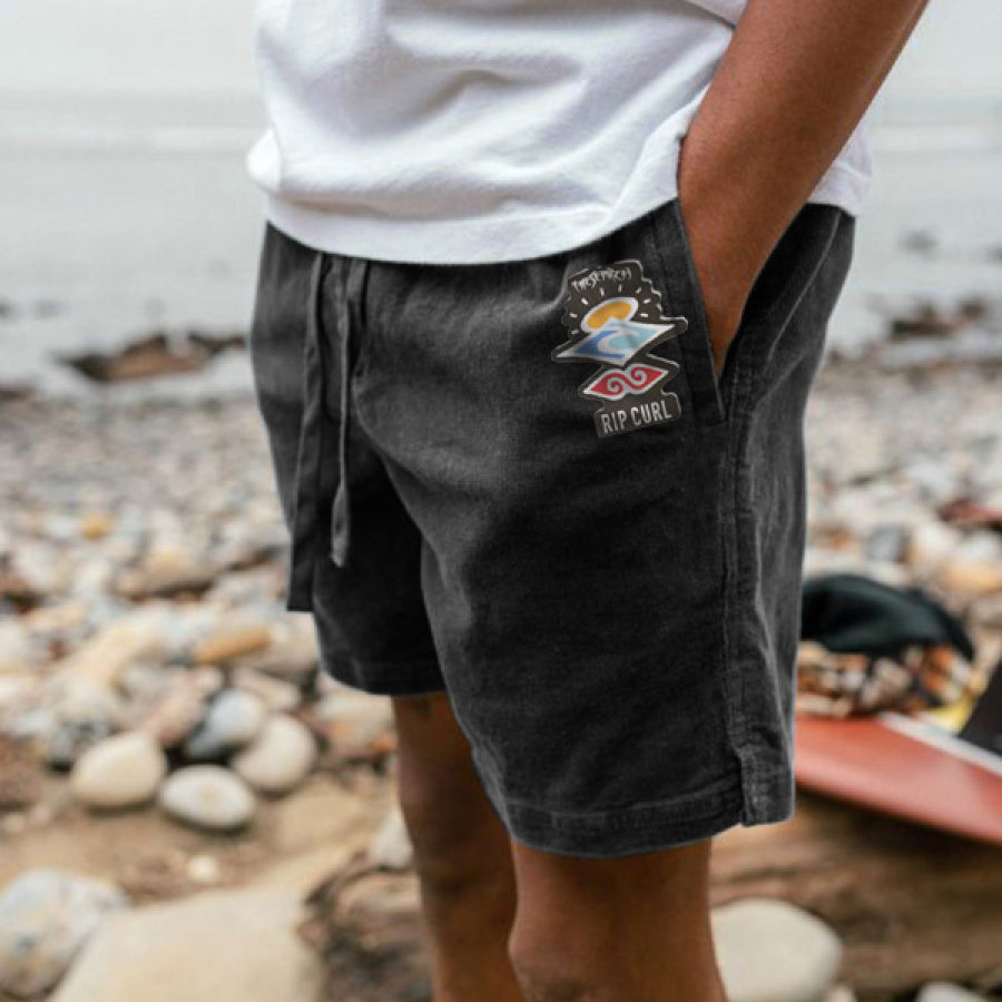 

Pantalones Cortos Para Hombre Pantalones Cortos De Pana Retro De 5 Pulgadas Pantalones Cortos De Surf Para La Playa Informal Diario