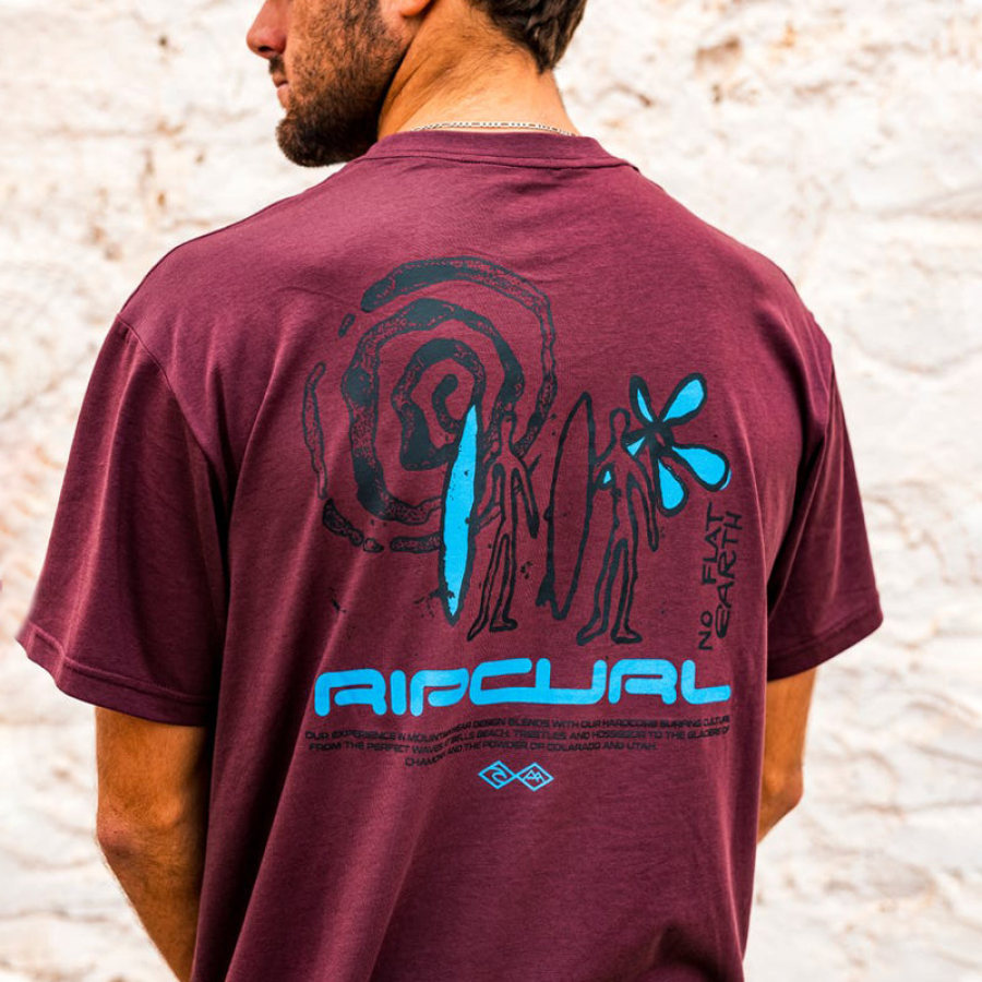 

Übergroßes Ripcurl Travel Surf Print Beach Resort T-Shirt Für Herren
