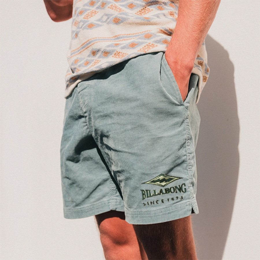 

Billabong Short Brodé Pour Homme En Velours Côtelé Rétro 5 Pouces Short De Plage De Surf Quotidien Décontracté