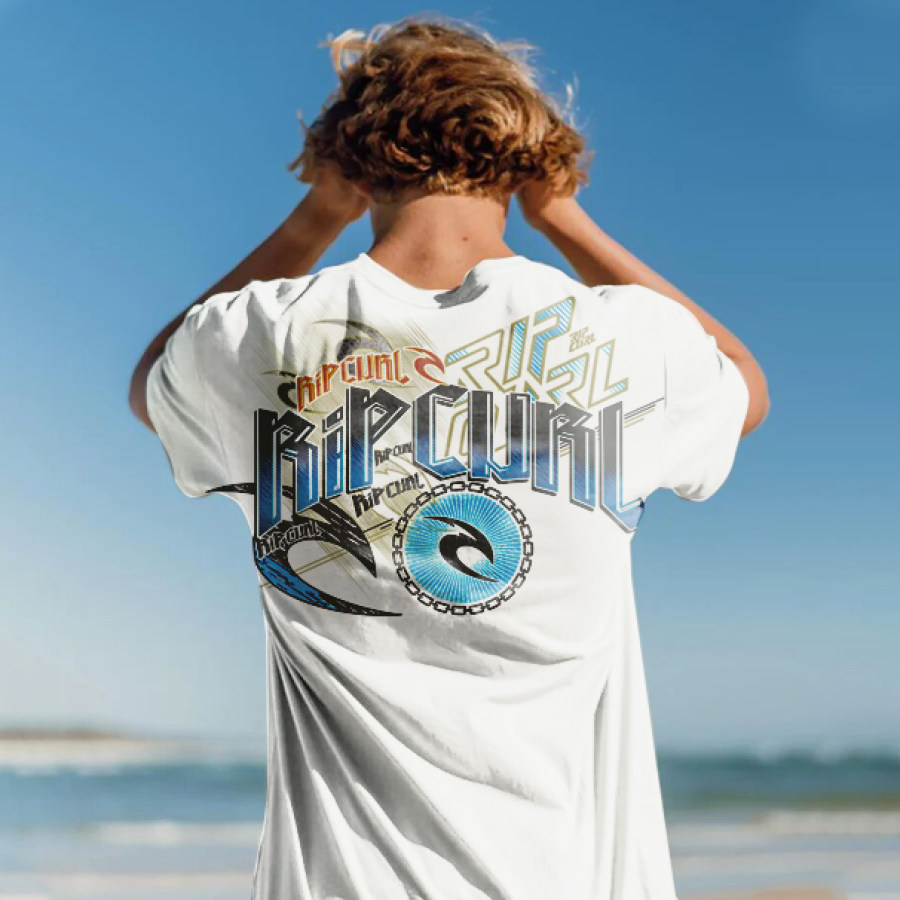 

Мужская футболка оверсайз с принтом Ripcurl Deshin Surf Beach Resort