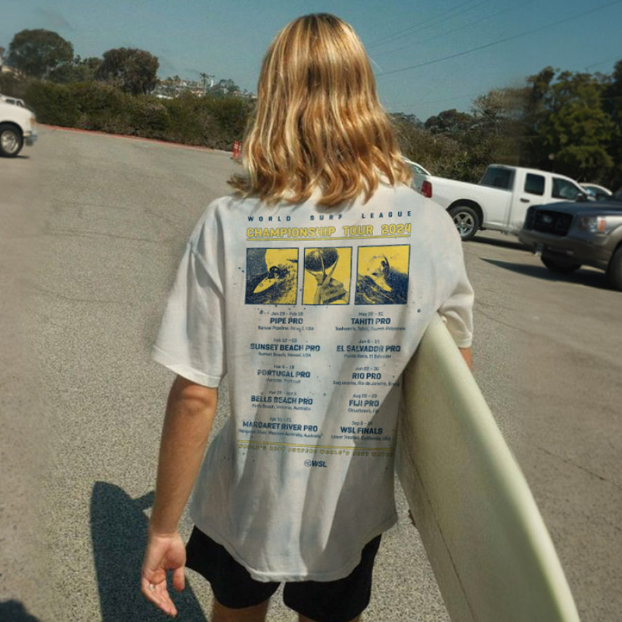 

Camiseta Extragrande Con Estampado Retro Surf 2024 Championship Tour Para Hombre