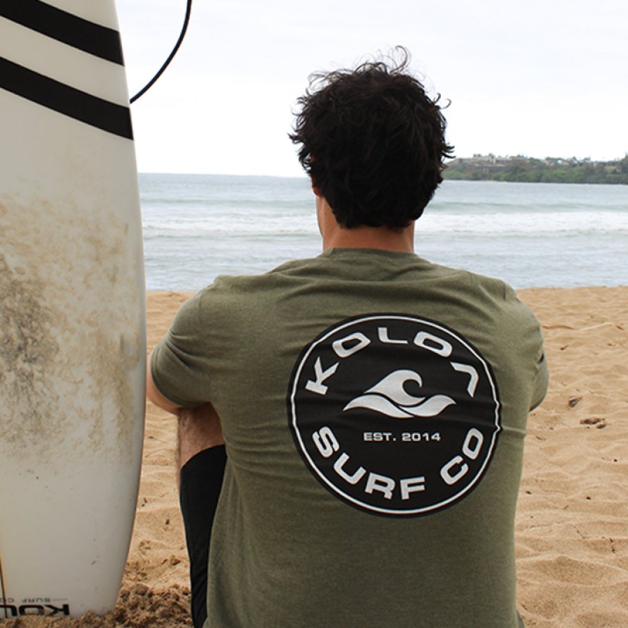 

Camiseta De Hombre Surf Print Beach Daily Cuello Redondo Manga Corta Tops