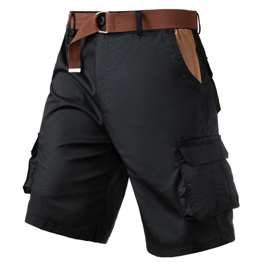 

Мужские шорты-карго с несколькими карманами и контрастными карманами в стиле ретро для улицы