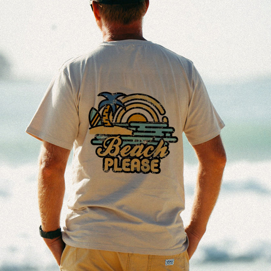 

Herren-T-Shirt Mit Surf-Print Strandurlaub Retro-Vintage-Stil