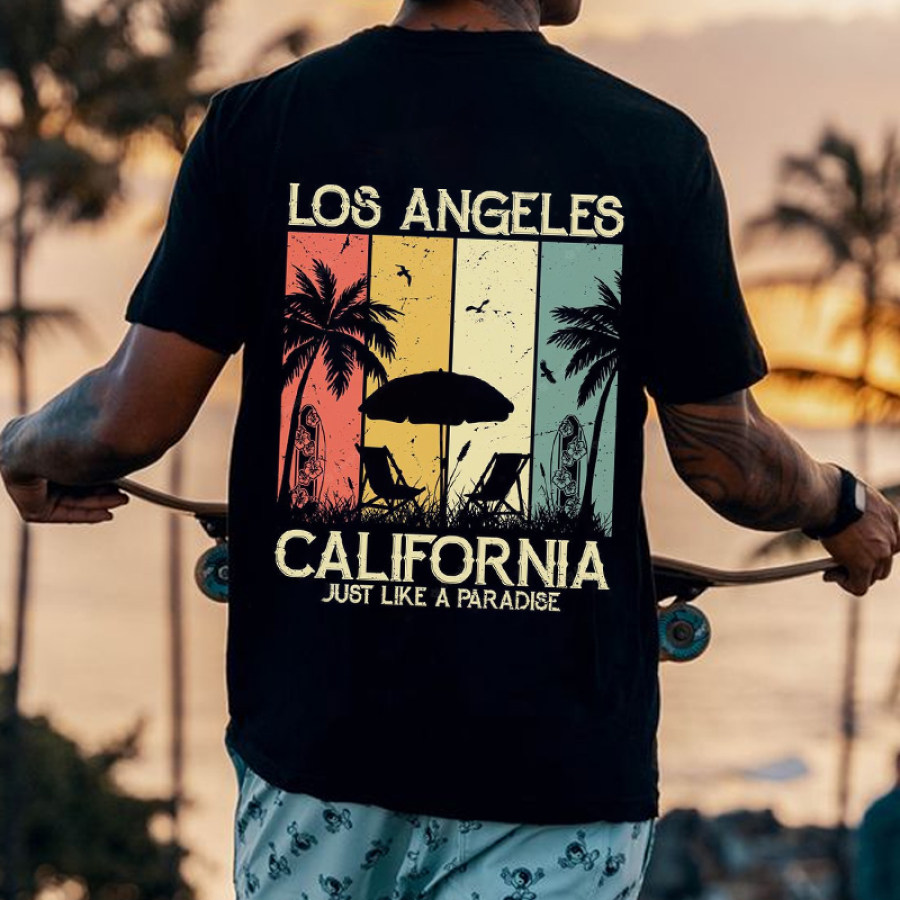 

T-shirt Rétro Vintage Pour Hommes Imprimé Surf Vacances à La Plage