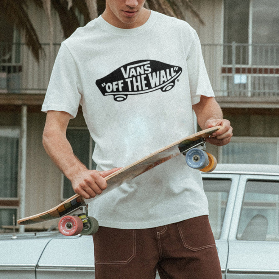 

T-shirt Surdimensionné Unisexe à Imprimé Skateboard Rétro