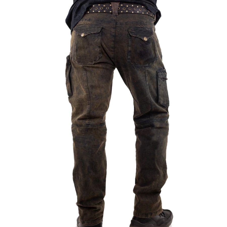 

Men's Vintage Zipper Pocket Motorcycle Jeep Tactics Cargo Pants