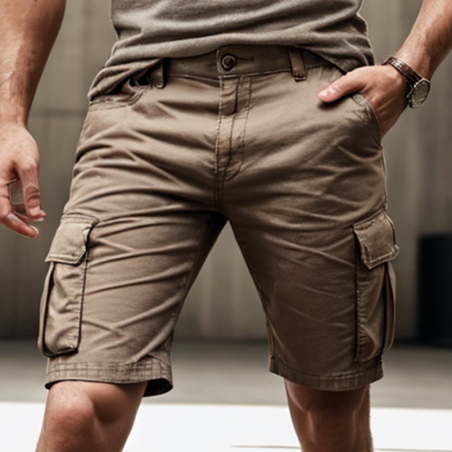 

Men's Vintage Pocket Motorcycle Jeep Tactics Cargo Shorts