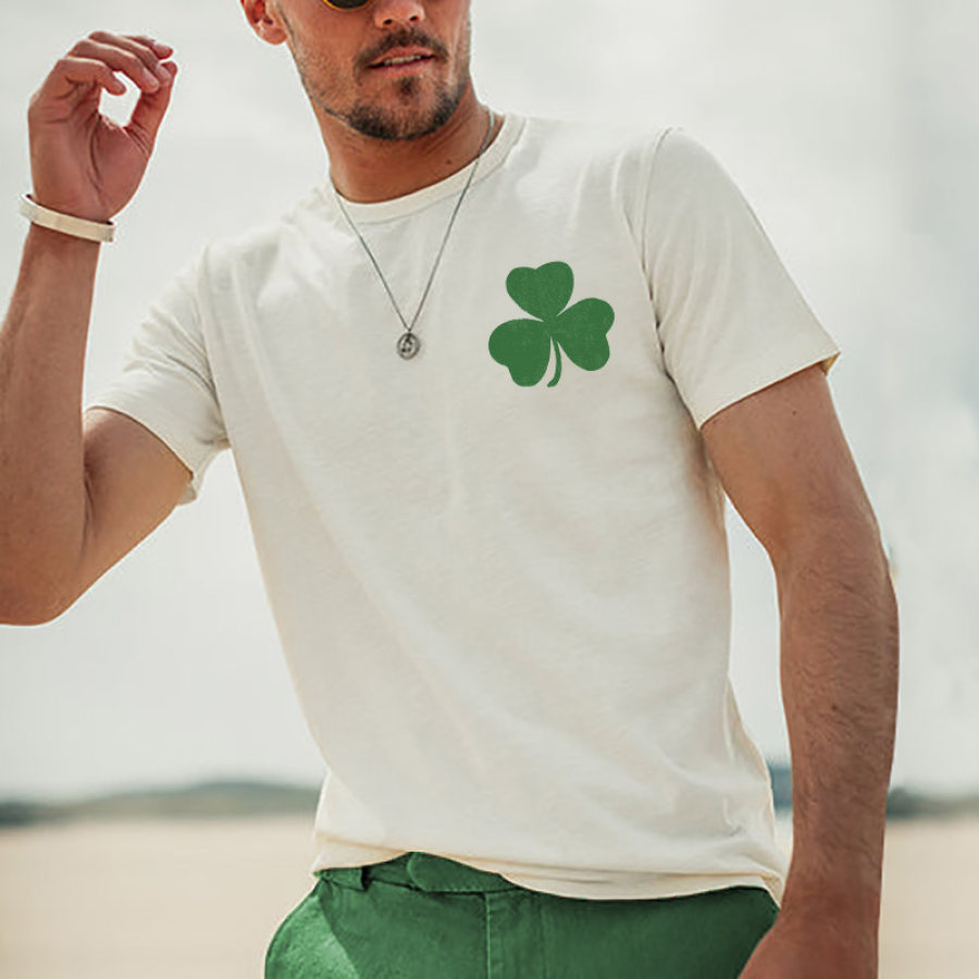 

Men's T-Shirt Surf Shamrock St. Patrick's Day Lucky Print Beach Daily Crew Neck Short Sleeve Tops