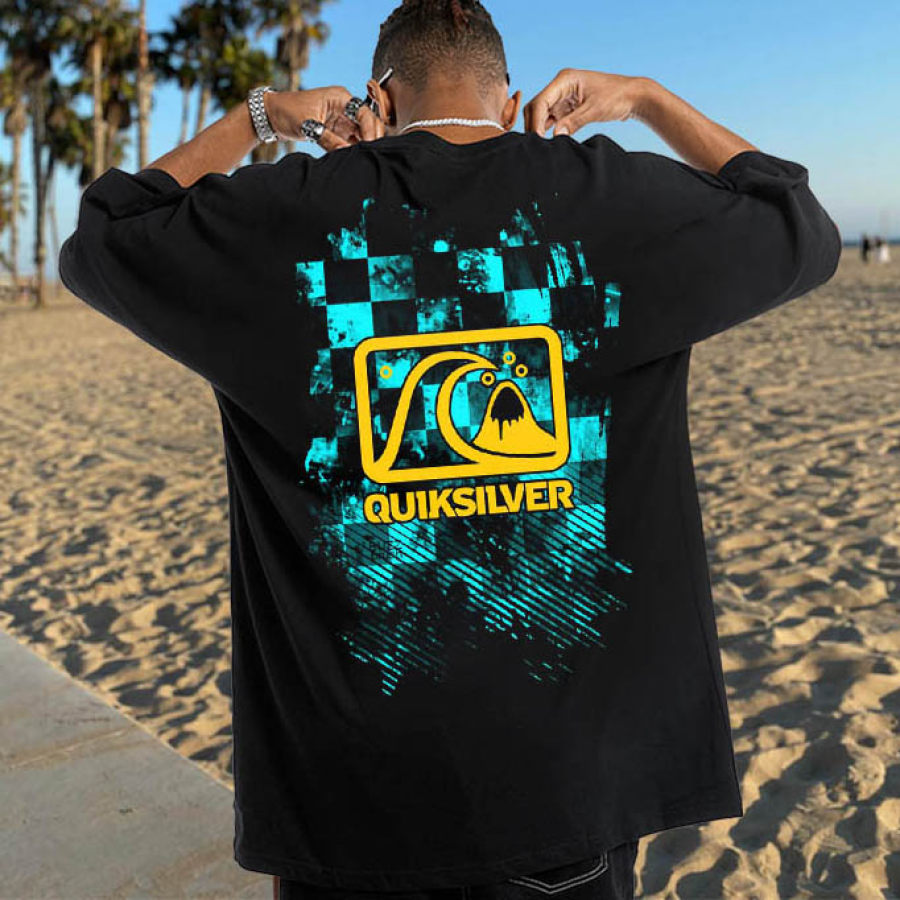 

Herren Oversize T-Shirt Vintage Surf Beach Kurzarm Casual Tee