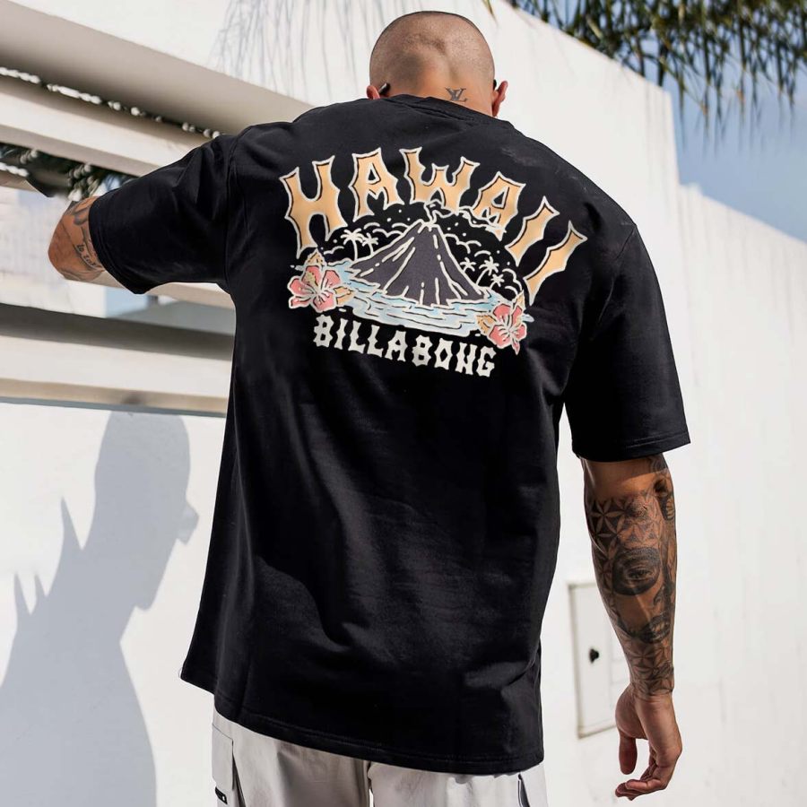 

Camiseta De Gran Tamaño Para Hombre Vintage Surf Hawaii Beach Camiseta Casual De Manga Corta
