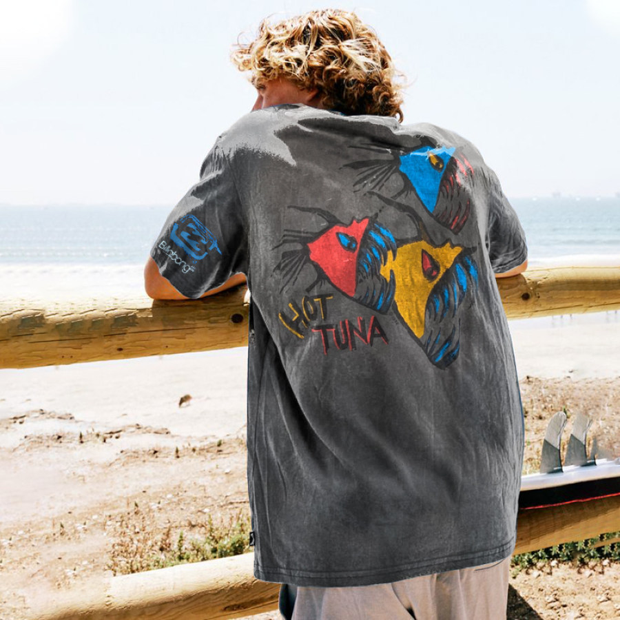 

T-shirt Billabong Surf Noir Délavé Rétro Des Années 90