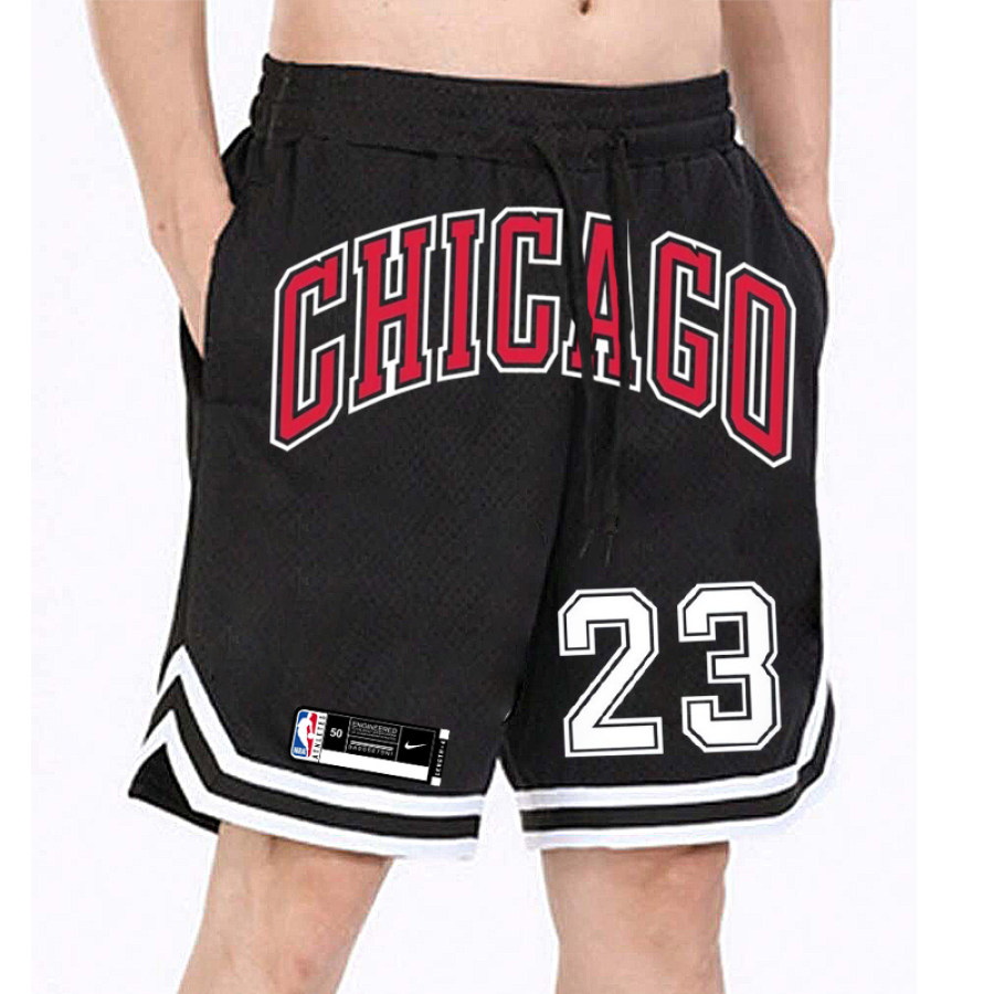 

Short De Sport Décontracté à Cordon De Serrage Imprimé Jordan Chicago Pour Hommes