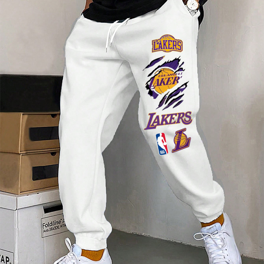 

Bedruckte Sport-Freizeit-Trainingshose Der Los Angeles Lakers Mit Kordelzug