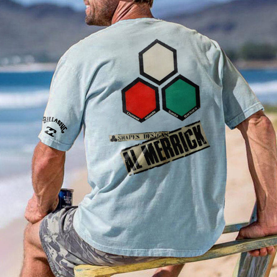

Camiseta De Gran Tamaño Para Hombre Estilo Vintage Tabla De Surf Playa Manga Corta Informal