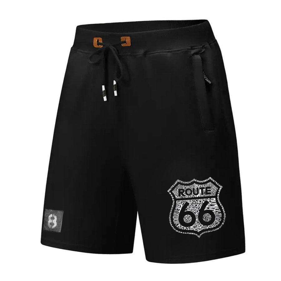 

Pantalones Cortos Para Hombre Pantalones Deportivos Con Cordón Y Estampado Route 66 Road Trip