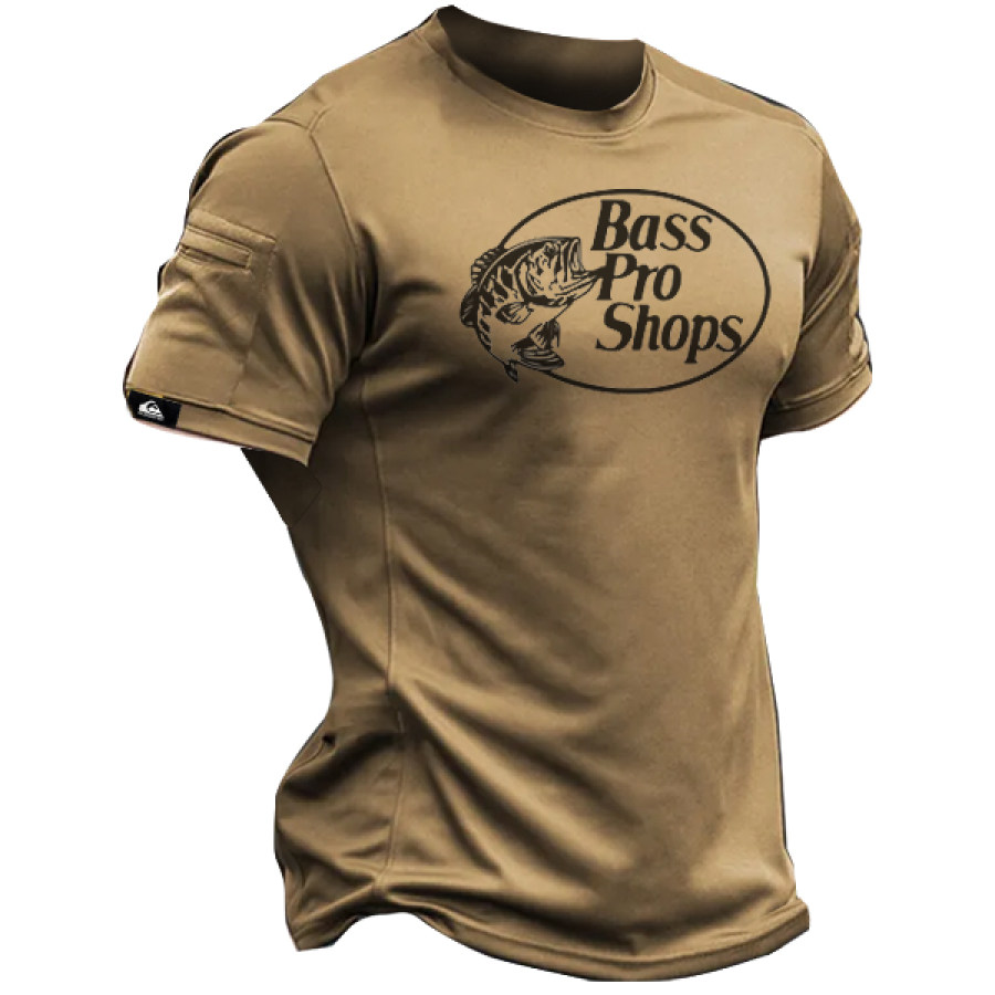

T-shirt à Manches Courtes Pour Hommes Design De Pêche En Plein Air Séchage Rapide Sport