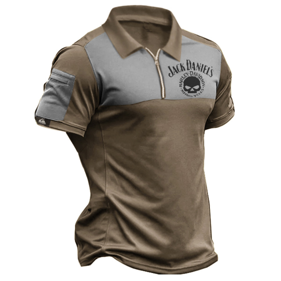 

Men's Outdoor Jack Daniel's Quiksilver Fishing Design Quick Drying Sports Short Sleeved T-shirt