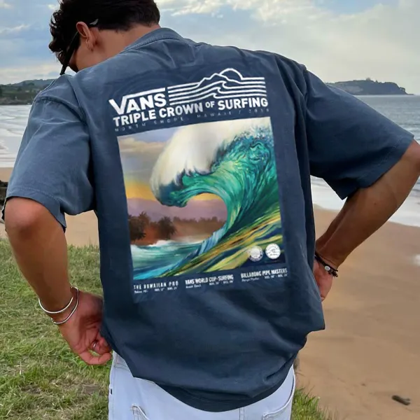 Vintage Vans Logo Poster Surf T-shirt - Cotosen.com