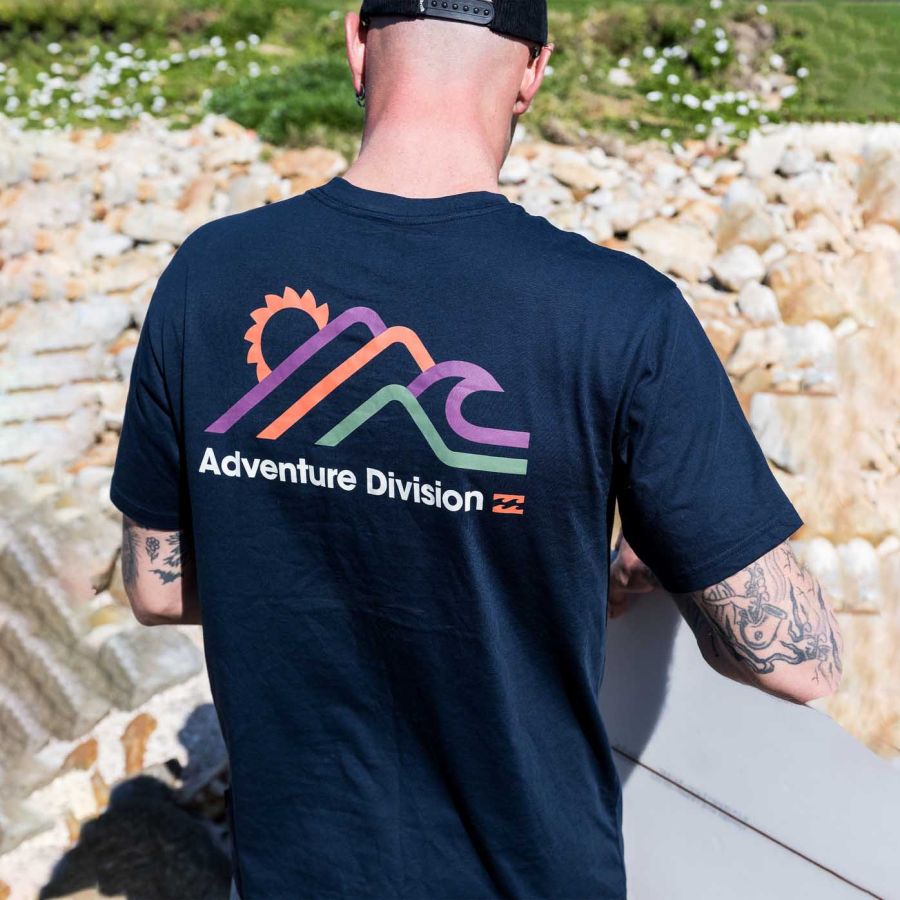 

T-shirt Vintage à Manches Courtes Pour Hommes Imprimé Surf Adventure Division Plage