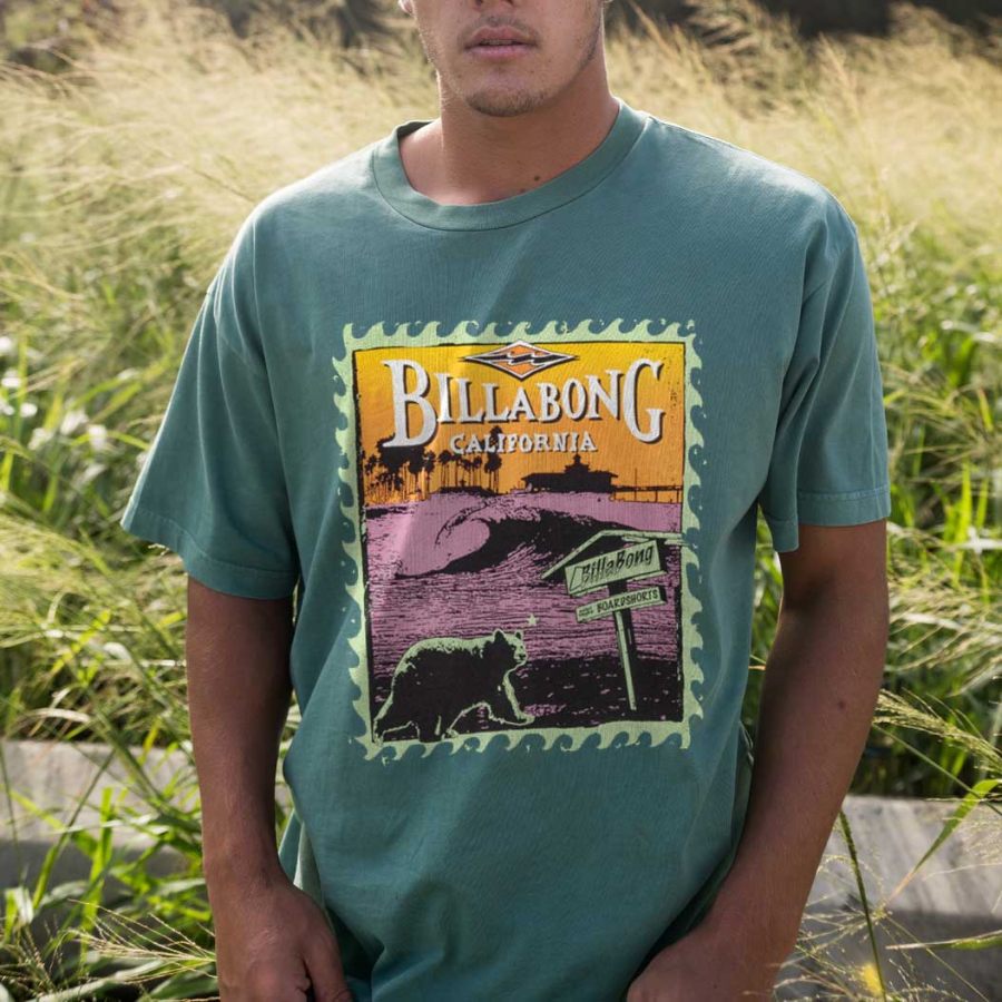 

Herren Vintage Tee Surf California Bear Print Beach Kurzarm-T-Shirt