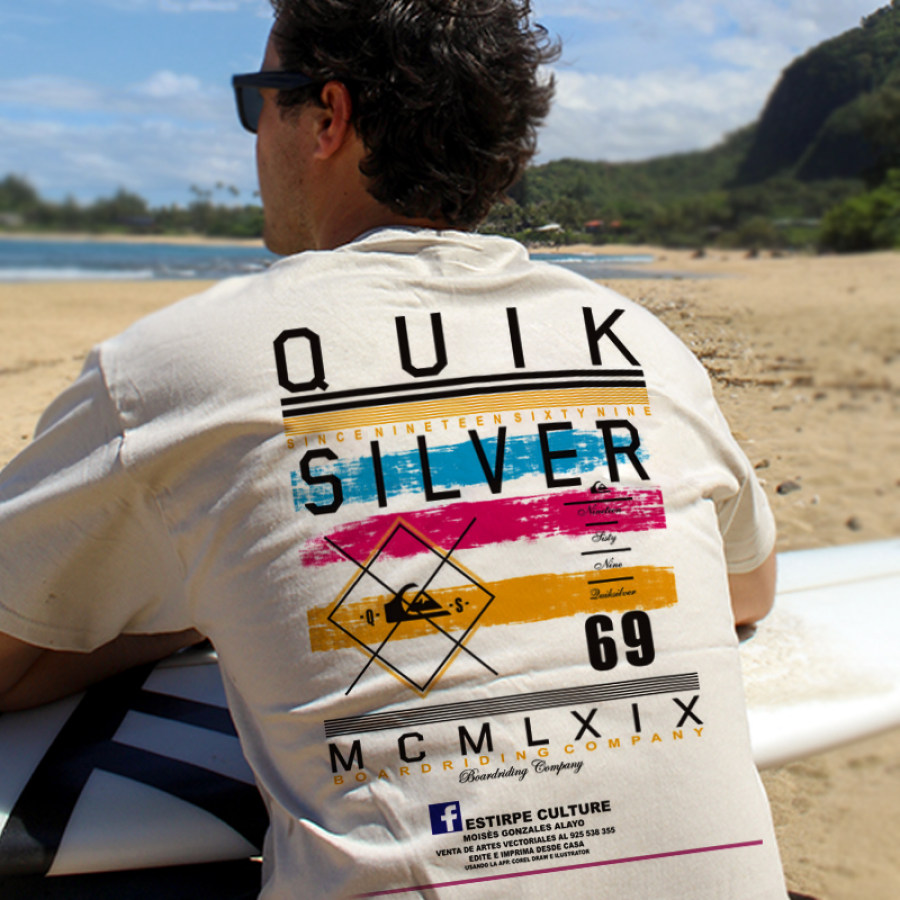 

Футболка Quiksilver с короткими рукавами и принтом для серфинга