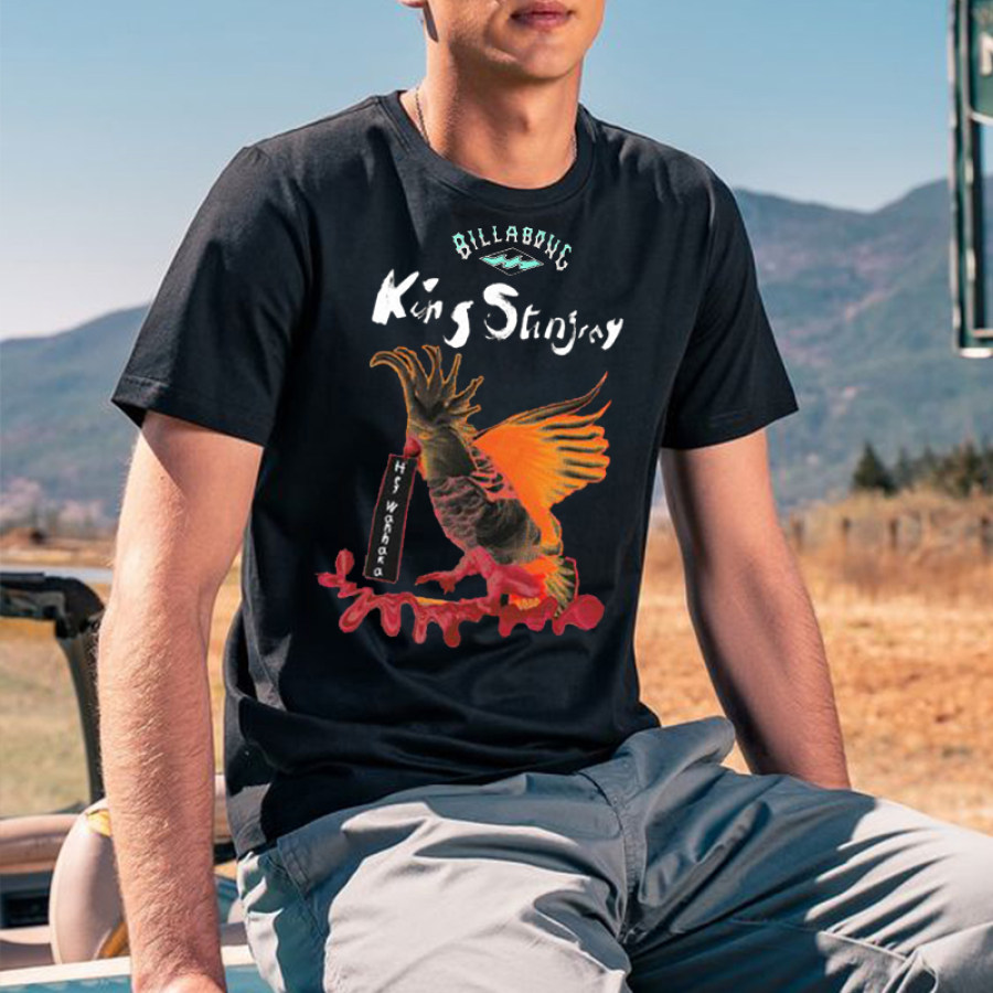 

Мужская винтажная футболка с принтом King Stingray Surf Beach Resort