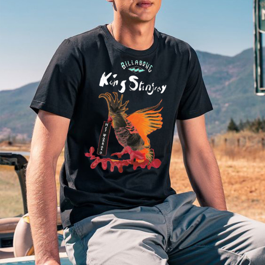 

T-shirt Vintage King Stingray Surf Print Beach Resort Pour Hommes