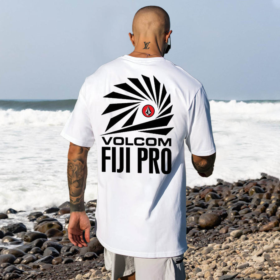 

Мужская футболка большого размера винтажная пляжная футболка для серфинга Volcom с короткими рукавами повседневная футболка