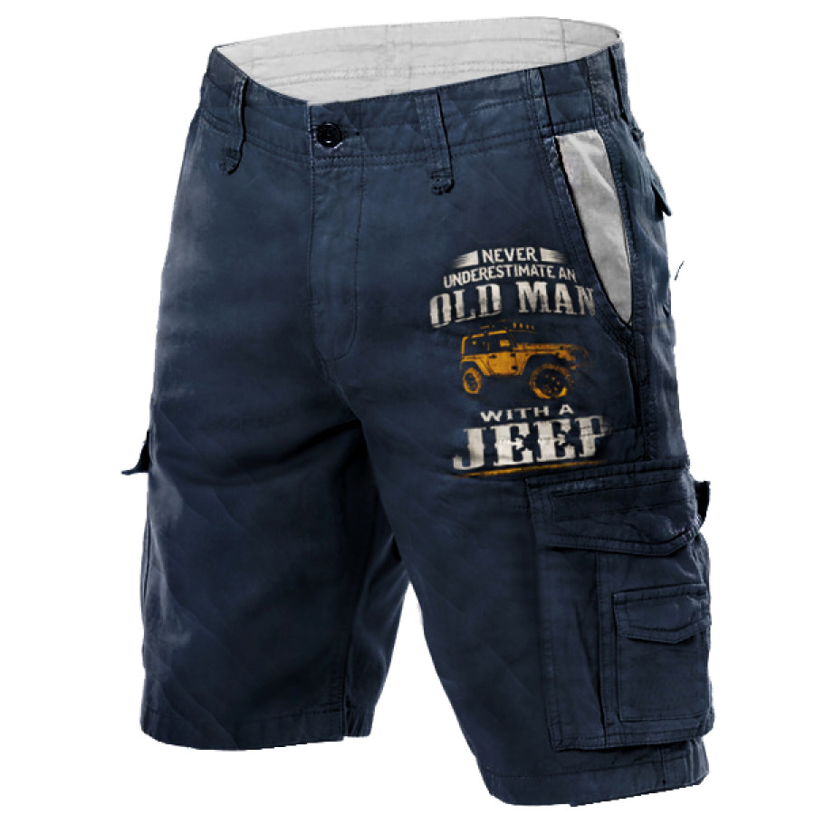 

Men's Vintage Old Men Jeep Racing Cargo Shorts