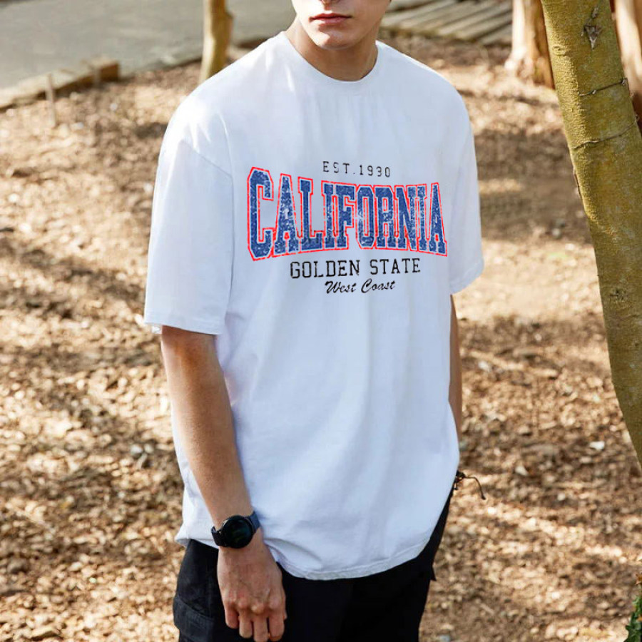 

Мужская футболка оверсайз для пляжного серфинга в стиле ретро в винтажном стиле California