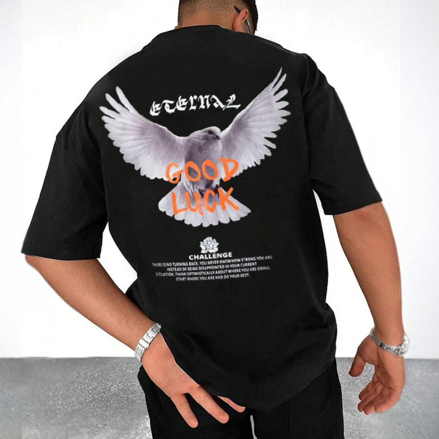 

Camiseta Extragrande Con Estampado Vintage Peace Para Hombre