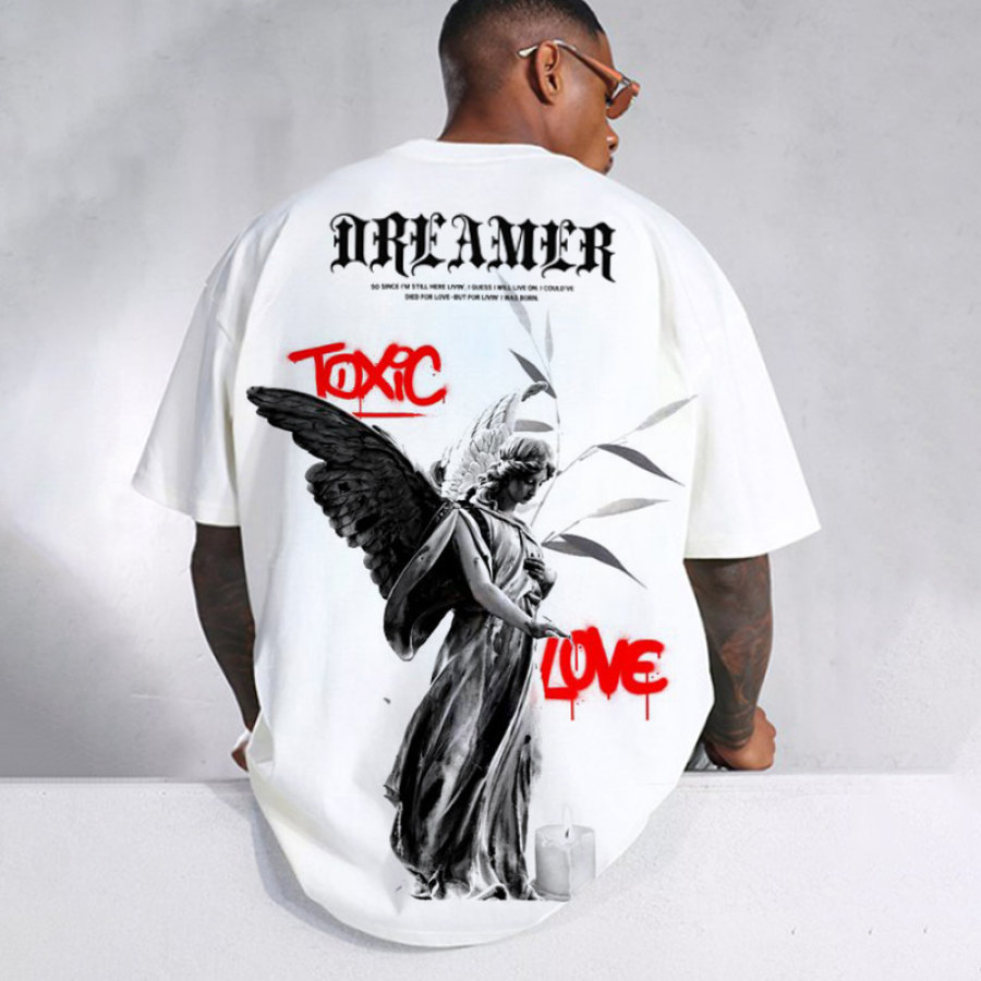 

Camiseta Extragrande Con Estampado Vintage Peace Para Hombre