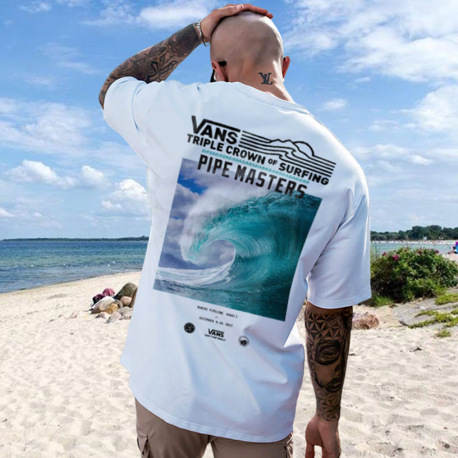 

Übergroßes Vintage-T-Shirt Mit Surf-Print Für Herren