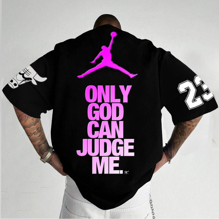 

Camiseta Unisex De Gran Tamaño Con Estampado De Baloncesto JD “solo Dios Puede Juzgarme”
