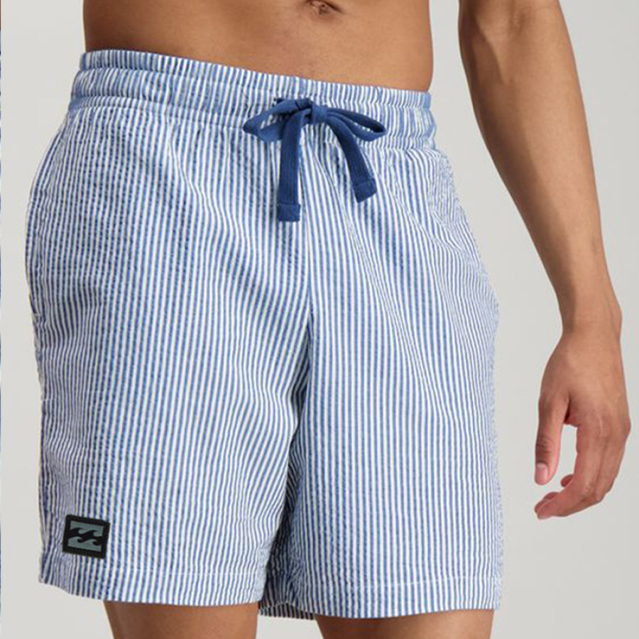 

Shorts Con Cordón Estampados A Rayas Para Surf En La Playa Para Hombre